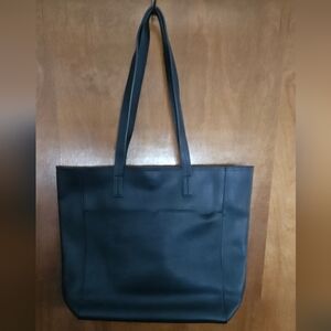 Classic Black Tote Bag - Women's Everyday Shoulder Bag
